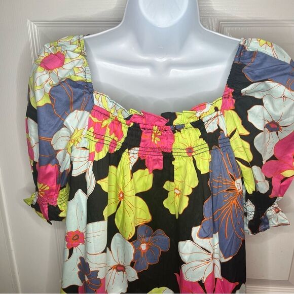 Modcloth Smocked Mini Dress Summertime Garden Stories Honolulu Floral M NWT - Picture 10 of 13